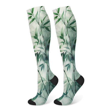 Kompressionsstrümpfe mit Monstera-Blättern (3 Paar) - Grün (1 Paar) - S/M - image 6