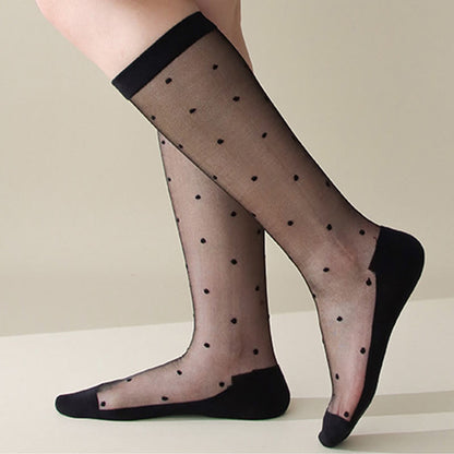 Niedliche Crew-Socken mit Punkten (5 Paar) - Schwarz - EU36-40 (US3-7) - image 1