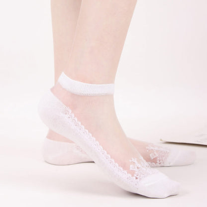 Transparente Jacquard-Söckchen (6 Paar)