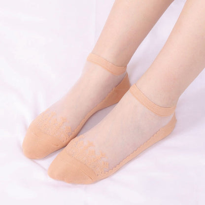 Transparente Jacquard-Söckchen (6 Paar) - Orange - EU36-40 (US3-7) - image 16