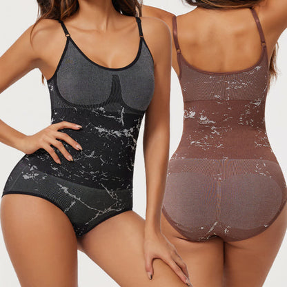 Nahtloser Shapewear-Bodysuit mit Hüftlift und Strukturdruck