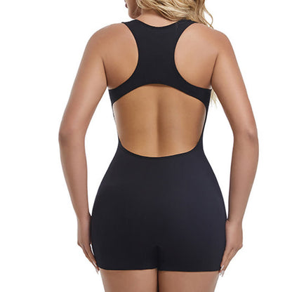 Einfarbiger nahtloser Racerback-Bodysuit
