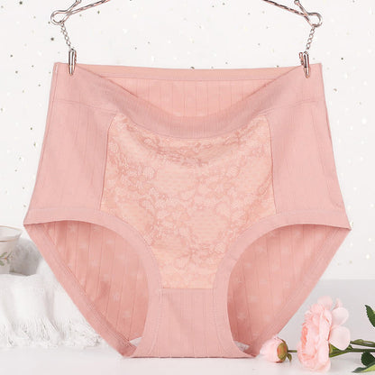 Slips mit hoher Taille und Blumenmuster aus Baumwollspitze in Übergröße (3er-Pack)