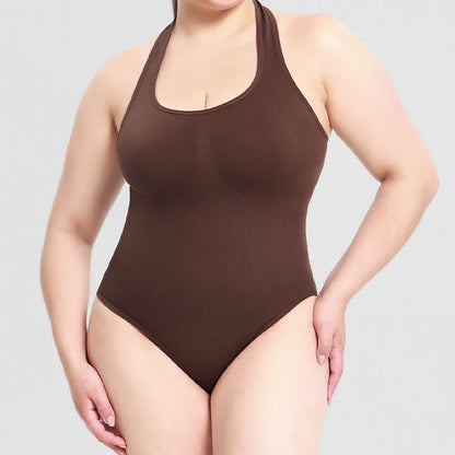 Neckholder-Shapewear-Body - Braun - 3XL - image 8