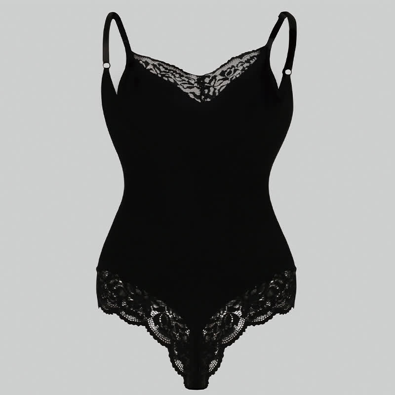 Einfarbiger Shapewear-Body aus Spitze