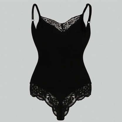 Einfarbiger Shapewear-Body aus Spitze