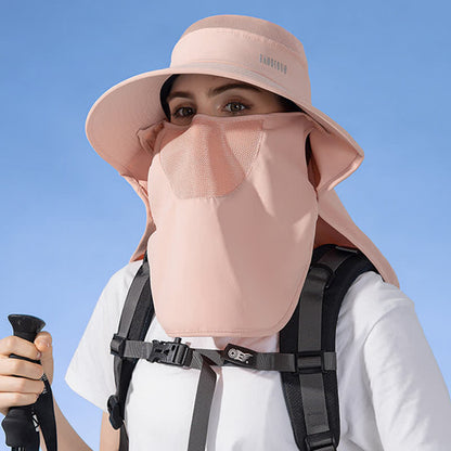 Sonnenschutz-Bucket-Hut mit integriertem Gesichtsschal - Rosa - Einheitsgröße - image 7