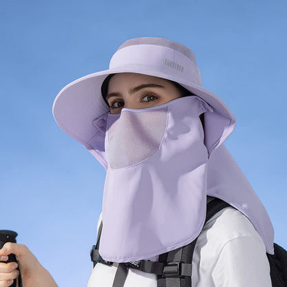 Sonnenschutz-Bucket-Hut mit integriertem Gesichtsschal - Lila - Einheitsgröße - image 1