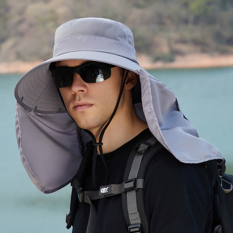 Bucket Hat mit abnehmbarer Nackenklappe - Grau - Einheitsgröße - image 3