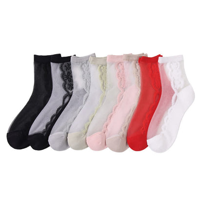 Geblümte, transparente Baumwoll-Knöchelsocken (8 Paar) - Mehrfarbig - EU36-40 (US3-7) - image 17