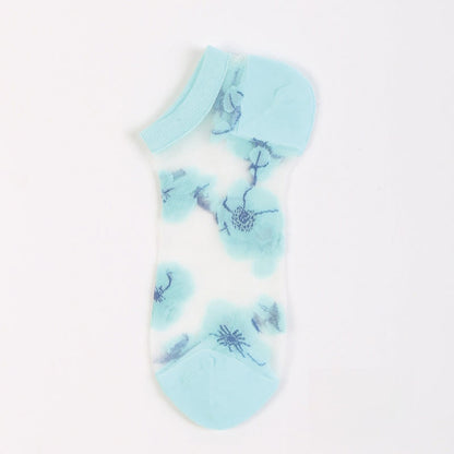Leichte, atmungsaktive, transparente Söckchen mit Blumenmuster (5 Paar) - Hellblau - EU36-40 (US3-7) - image 8