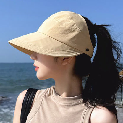 Einfarbiger offener Hut mit breiter Krempe - image 3