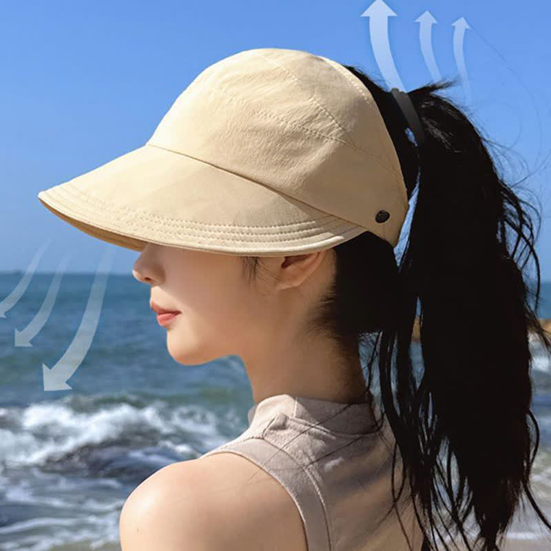 Einfarbiger offener Hut mit breiter Krempe - image 4