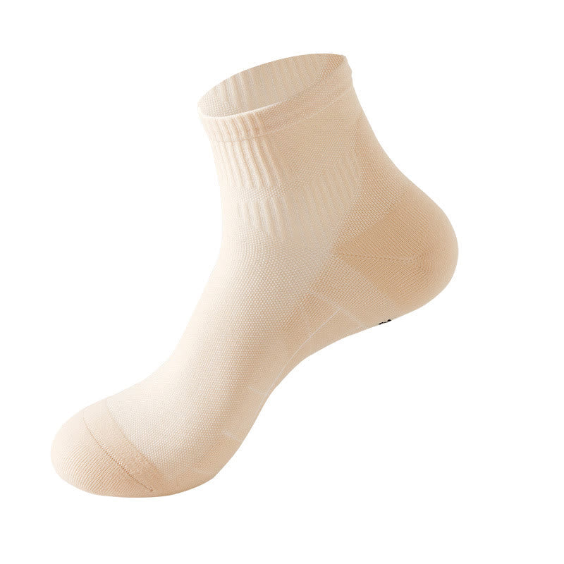 Einfarbige, atmungsaktive Sport-Kompressionssocken mit Knöchelriemen (5 Paar) - Nackt - EU39-42 (US6-8,5) - image 11
