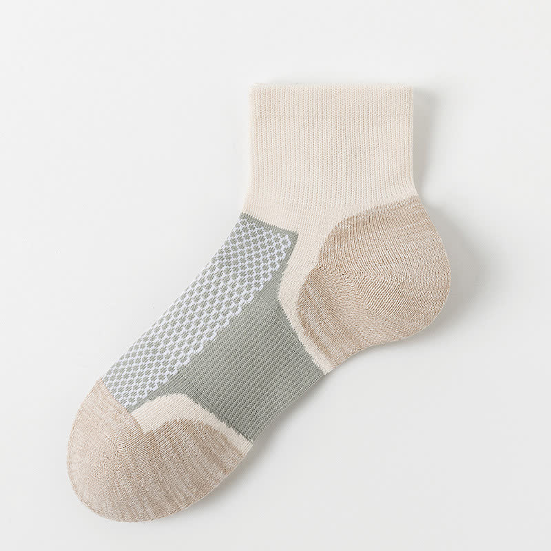 Atmungsaktive Sport-Knöchelkompressionssocken mit Farbblockierung (5 Paar) - Khaki - EU36-41 (U3-7,5) - image 10