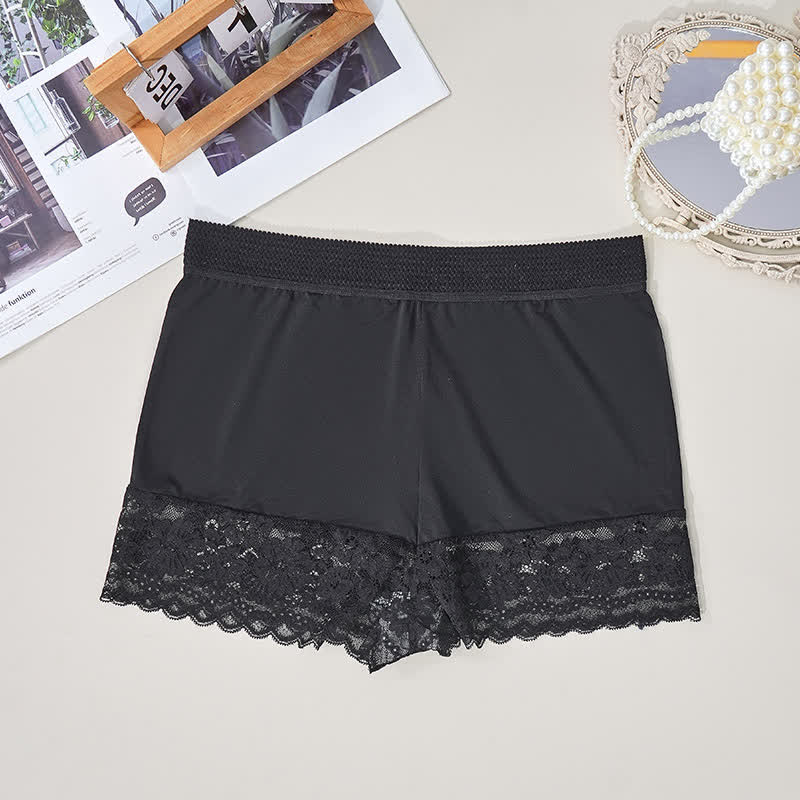 Bequeme Boyshorts mit hoher Taille und Spitze (2er-Pack) - Schwarz - 4XL - image 6