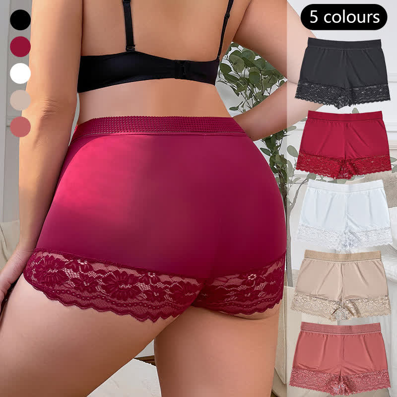 Bequeme Boyshorts mit hoher Taille und Spitze (2er-Pack) - image 0