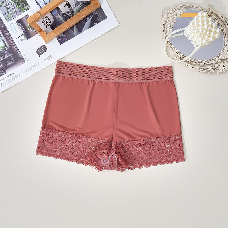 Bequeme Boyshorts mit hoher Taille und Spitze (2er-Pack) - Rosa - 4XL - image 3
