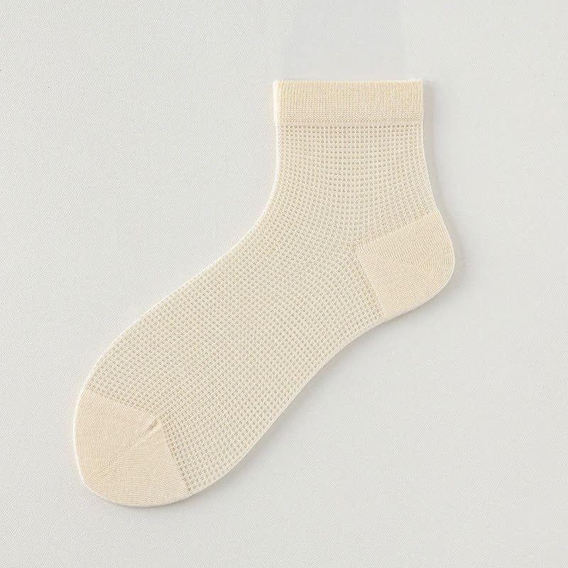 Leichte, atmungsaktive, einfarbige Söckchen aus Netzstoff (8 Paar) - Beige - EU36-40 (US3-7) - image 16