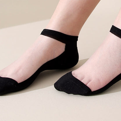 Nahtlose, atmungsaktive, unsichtbare Socken in Volltonfarbe (5 Paar)