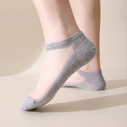 Nahtlose, atmungsaktive, unsichtbare Socken in Volltonfarbe (5 Paar)