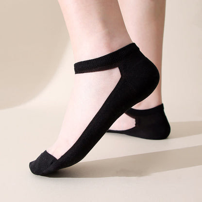 Nahtlose, atmungsaktive, unsichtbare Socken in Volltonfarbe (5 Paar)