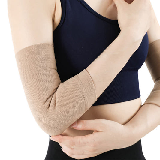 Einfarbige Sport-Ellenbogenärmel - Nackt - 2XL - image 0