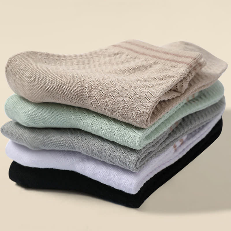 Atmungsaktive Baumwollsocken mit Streifenmuster (5 Paar)