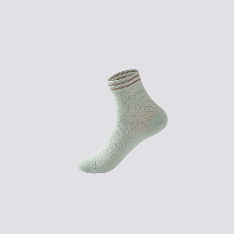 Atmungsaktive Baumwollsocken mit Streifenmuster (5 Paar)