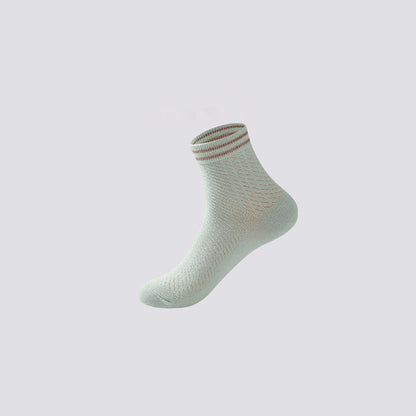 Atmungsaktive Baumwollsocken mit Streifenmuster (5 Paar)