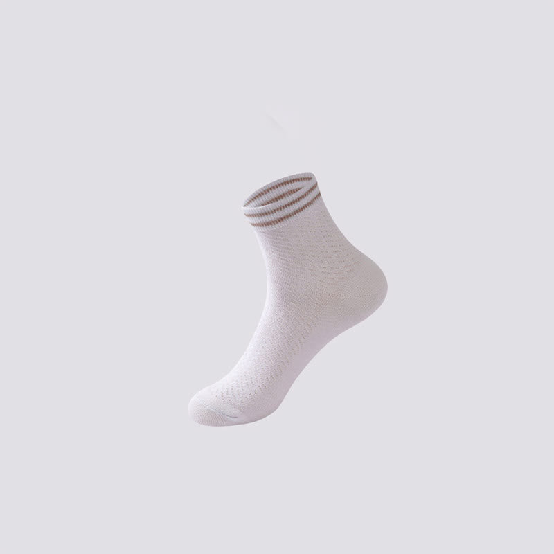 Atmungsaktive Baumwollsocken mit Streifenmuster (5 Paar)