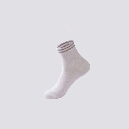 Atmungsaktive Baumwollsocken mit Streifenmuster (5 Paar)