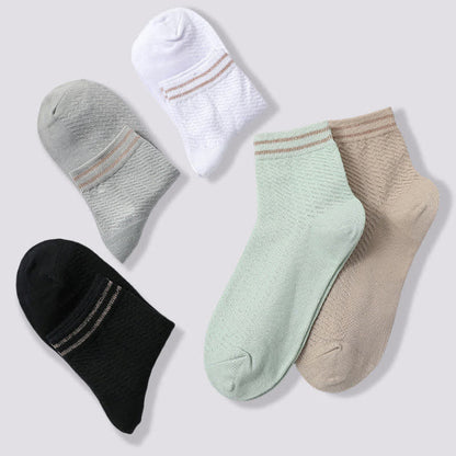 Atmungsaktive Baumwollsocken mit Streifenmuster (5 Paar)