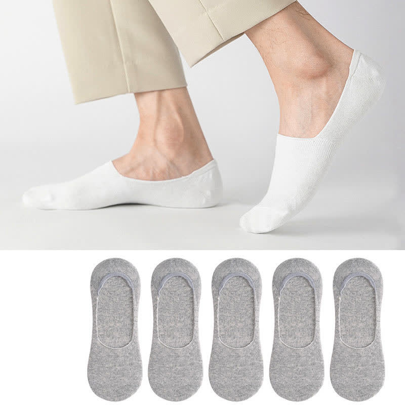 Unsichtbare Socken aus Baumwolle (5 Paar) - Hellgrau - EU45-50 (US11-15) - image 12