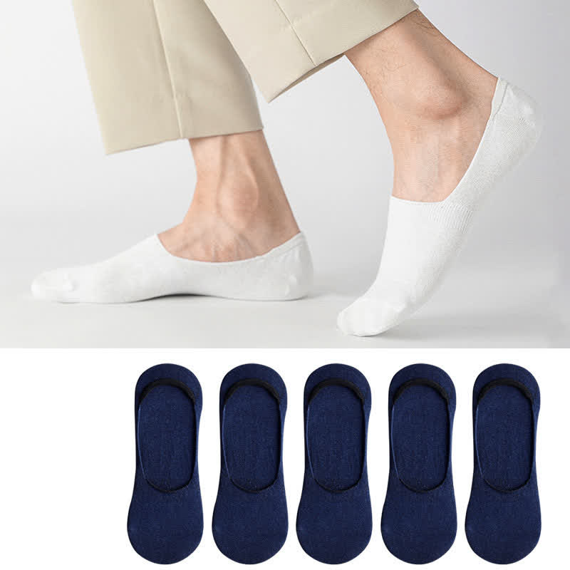Unsichtbare Socken aus Baumwolle (5 Paar) - Marineblau - EU45-50 (US11-15) - image 14