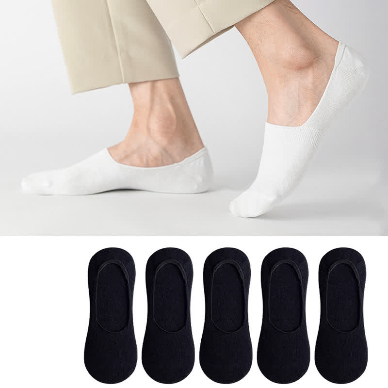Unsichtbare Socken aus Baumwolle (5 Paar) - Schwarz - EU45-50 (US11-15) - image 5