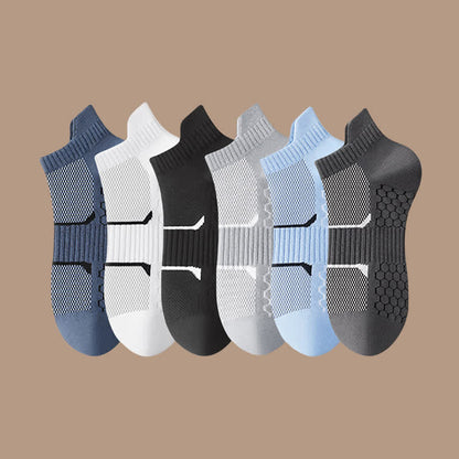 Dünne, einfarbige, atmungsaktive, schweißabsorbierende Socken (6 Paar)