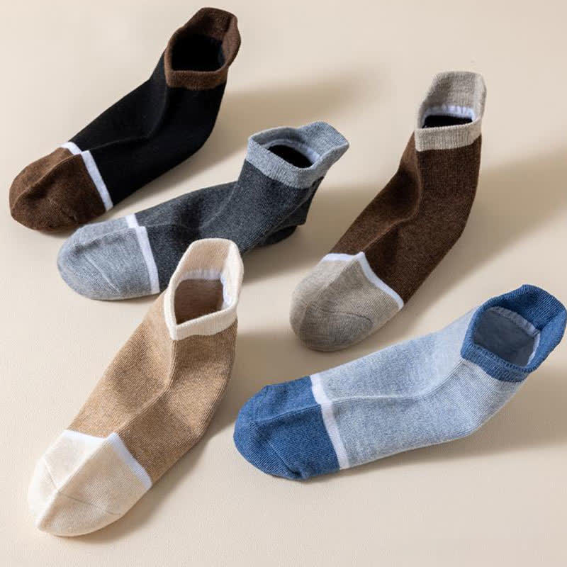 Antibakterielle und Deodorant-Socken mit Farbblockierung (5 Paar)