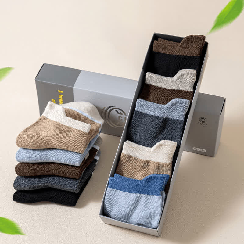Antibakterielle und Deodorant-Socken mit Farbblockierung (5 Paar)