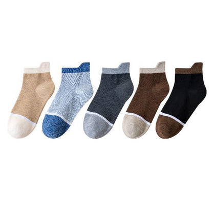 Antibakterielle und Deodorant-Socken mit Farbblockierung (5 Paar)