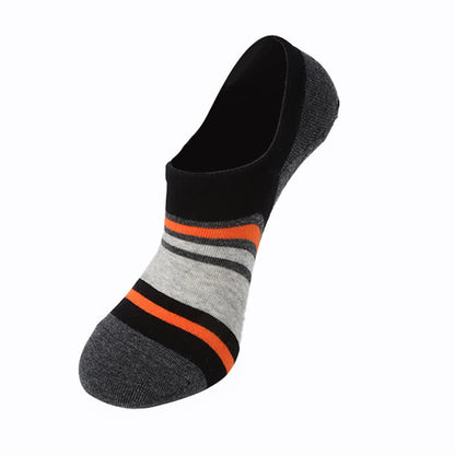 Rutschfeste, unsichtbare Socken aus gestreifter Baumwolle (6 Paar)