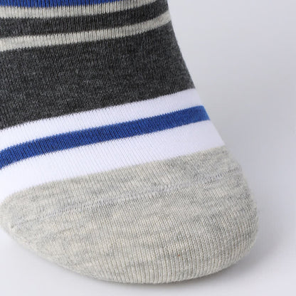 Rutschfeste, unsichtbare Socken aus gestreifter Baumwolle (6 Paar)