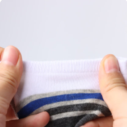 Rutschfeste, unsichtbare Socken aus gestreifter Baumwolle (6 Paar)