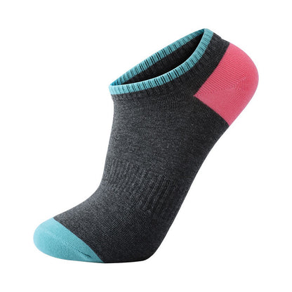 Bunte, schweißabsorbierende, unsichtbare Baumwollsocken (6 Paar)