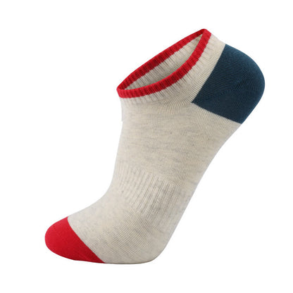 Bunte, schweißabsorbierende, unsichtbare Baumwollsocken (6 Paar)