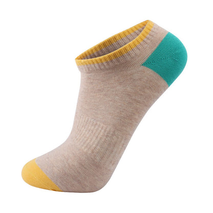 Bunte, schweißabsorbierende, unsichtbare Baumwollsocken (6 Paar)
