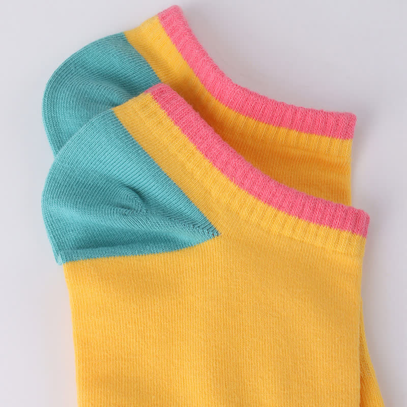 Bunte, schweißabsorbierende, unsichtbare Baumwollsocken (6 Paar)