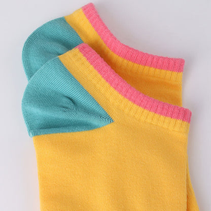 Bunte, schweißabsorbierende, unsichtbare Baumwollsocken (6 Paar)