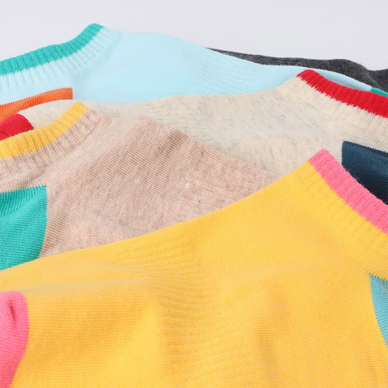 Bunte, schweißabsorbierende, unsichtbare Baumwollsocken (6 Paar)