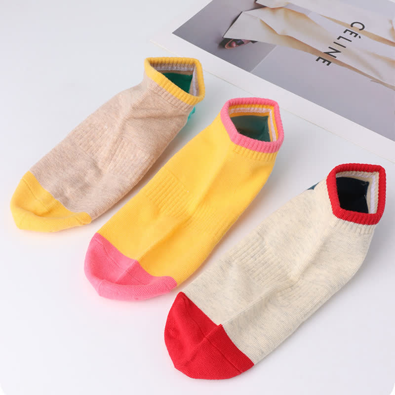 Bunte, schweißabsorbierende, unsichtbare Baumwollsocken (6 Paar)